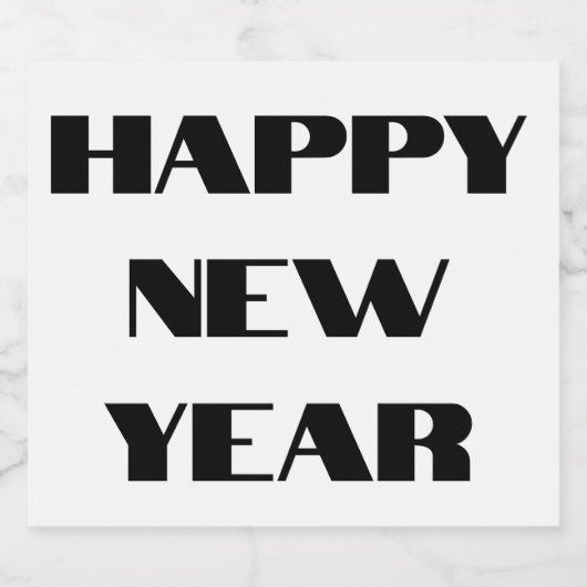 GELUKKIG NIEUWJAAR WIJN CHAMPANGE LABEL SPARKLING WIJNETIKET (Enkel label)