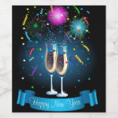 Gelukkig nieuwjaar wijn etiket (Enkel label)