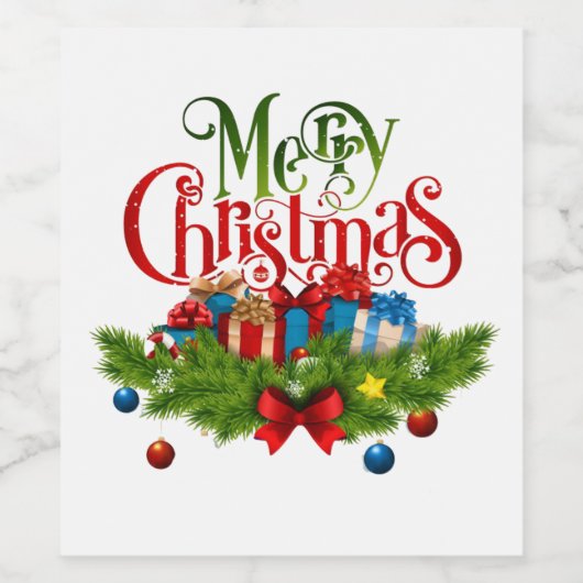 gelukkig nieuwjaar wijn etiket (Enkel label)