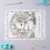 Gelukkig Nieuwjaar Winter Bunny Tissuepapier (Craft)