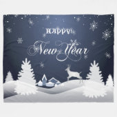 Gelukkig nieuwjaar! Winter Fairy Tale Fantasy Fleece Deken (Voorkant (Horizontaal))