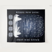 Gelukkig nieuwjaar! Winter Fairy Tale Fantasy Nigh Wandkleed (Voorkant (horizontaal))