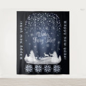 Gelukkig nieuwjaar! Winter Fairy Tale Fantasy Nigh Wandkleed (Voorkant)