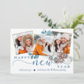 Gelukkig Nieuwjaar Winter Wenskaart Aankondiging (Staand voorkant)