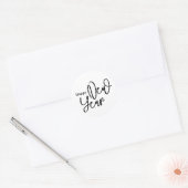 Gelukkig Nieuwjaar Wit Eenvoudig Ronde Sticker (Envelop)
