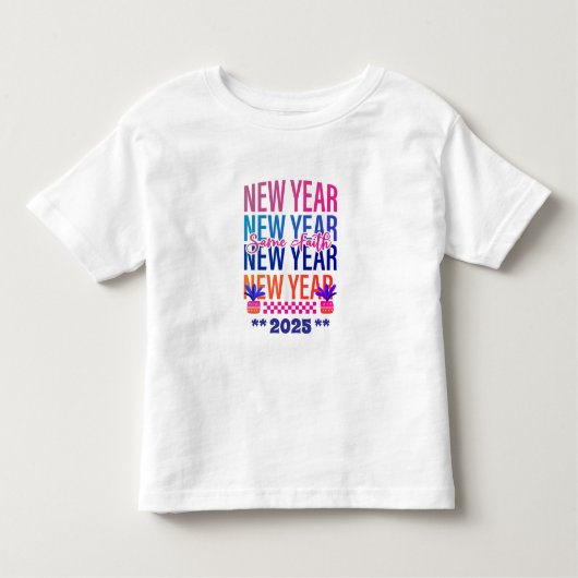 Gelukkig Nieuwjaar Zelfde Geloof Leuke Kleur Kinder Shirts (Voorkant)