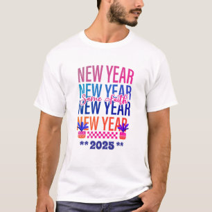 Gelukkig Nieuwjaar Zelfde Geloof Leuke Kleur T-shirt