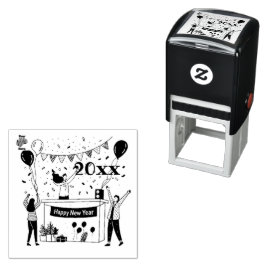 Gelukkig Nieuwjaar Zelfinktende Stempel