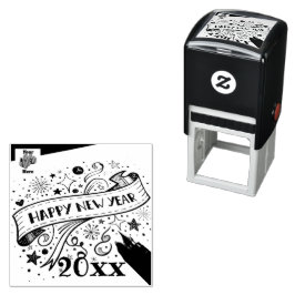 Gelukkig Nieuwjaar Zelfinktende Stempel