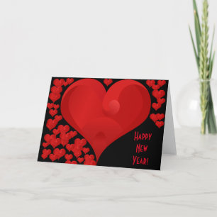 Gelukkig Nieuwjaar!, Zoete Valentijn Liefdes Hartj Feestdagen Kaart