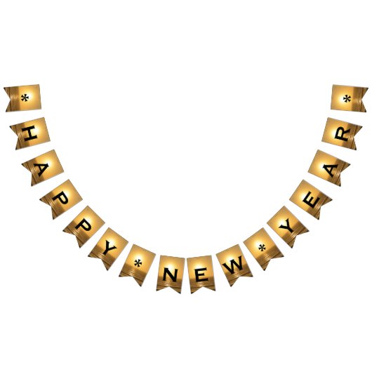 Gelukkig Nieuwjaar (zonsondergang) Personaliseer B Vlaggetjes (Alle)