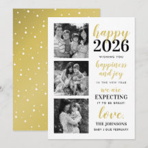 Gelukkig Nieuwjaar Zwart en Goud Verwacht in 2024