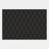 Gelukkig Nieuwjaar Zwart Goud Inpakpapier Vel (Voorkant 3)