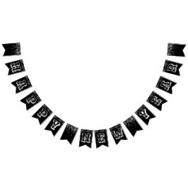 Gelukkig Nieuwjaar Zwart Zilver Vlaggetjes