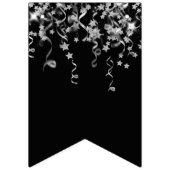 Gelukkig Nieuwjaar Zwart Zilver Vlaggetjes (Eerste vlag)