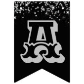 Gelukkig Nieuwjaar Zwart Zilver Vlaggetjes (Derde vlag)