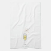 Gelukkig nieuwjaarsfeest Champagne Custom Theedoek (Verticaal)