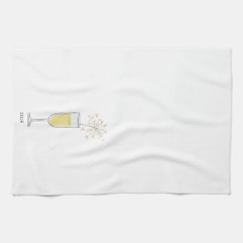 Gelukkig nieuwjaarsfeest Champagne Jaar Theedoek