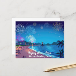 Gelukkig nieuwjaarsfeest in Rio de Janeiro Briefkaart