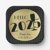 Gelukkig nieuwjaarsplein papieren bordje (Voorkant)