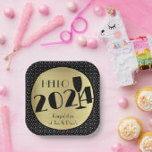 Gelukkig nieuwjaarsplein papieren bordje (Feest)