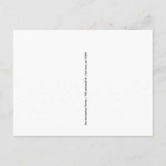 Gelukkig nieuwjaarsscript met fotokaart uitnodiging briefkaart (Achterkant)