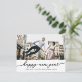 Gelukkig nieuwjaarsscript met fotokaart uitnodiging briefkaart (Staand voorkant)
