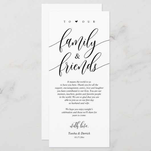 Gelukkig nog nooit daarna, Plaats Instelling Dank Programmakaart (Voorkant / Achterkant)