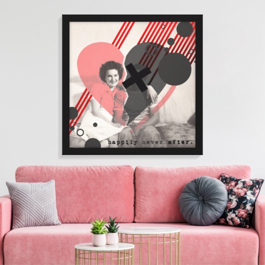 gelukkig nooit later canvas afdruk (Insitu (Woonkamer))