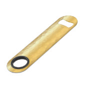 Gelukkig nooit na gouden metalen flesopener speed flessenopener (Voorkant Gekanteld)
