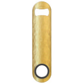 Gelukkig nooit na gouden metalen flesopener speed flessenopener (Voorkant)