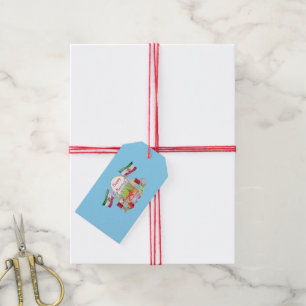 Gelukkig Norooz Haft Sin met Leeuw- en Zonnevlagge Cadeaulabel