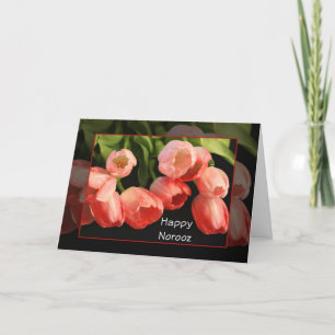 Gelukkig Norooz Perzisch Nieuwjaar Wenskaart-Tulpe Feestdagen Kaart