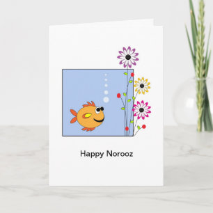 Gelukkig Norooz Perzisch Nieuwjaar Wenskaart-Vis Feestdagen Kaart