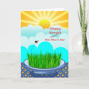 Gelukkig Norooz voor mama en papa, Aangepaste voor Feestdagen Kaart