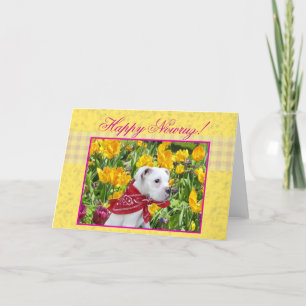 Gelukkig Nowruz bokser puppy wenskaart Feestdagen Kaart