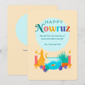 Gelukkig Nowruz Feestdagenkaart (Voorkant / Achterkant)