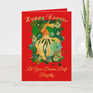 Gelukkig Nowruz Gelukkig Nieuwjaar Goudvis Kaart