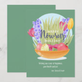 Gelukkig Nowruz-kerstkaart Feestdagenkaart (Voorkant / Achterkant)