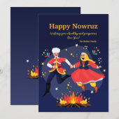 Gelukkig Nowruz Plat Nieuwjaarskaart Feestdagenkaart (Voorkant / Achterkant)