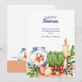 Gelukkig Nowruz Vissenkom Kaart (Voorkant / Achterkant)