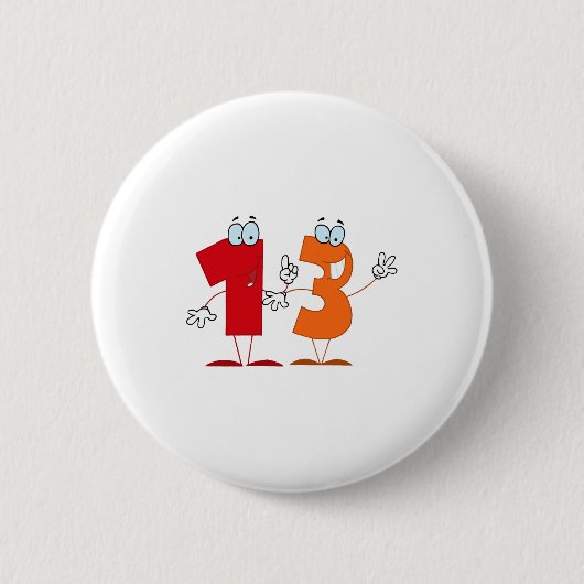 Gelukkig Nummer 13 Ronde Button 5,7 Cm (Voorkant)
