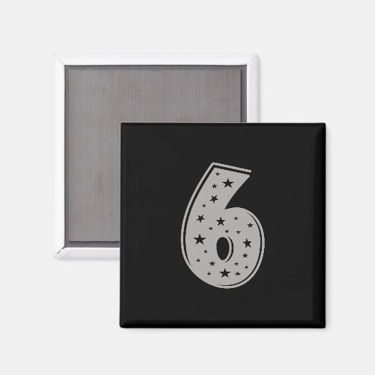 Gelukkig Nummer 6 Gefeliciteerd Magneet (Voorkant / Achterkant)