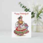 Gelukkig Oktoberfest Duitsland Duitse Vrouw Reizen Briefkaart (Staand voorkant)