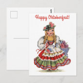 Gelukkig Oktoberfest Duitsland Duitse Vrouw Reizen Briefkaart (Voorkant / Achterkant)