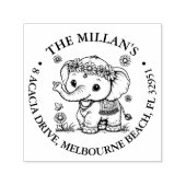 Gelukkig Olifant thema Zelfinktende Stempel (Design)