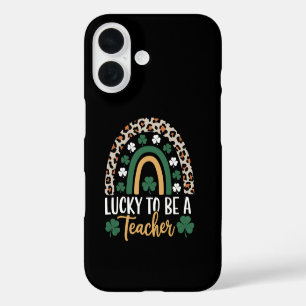 Gelukkig om een leraar regenboog St. Patrick's Day iPhone 16 Hoesje