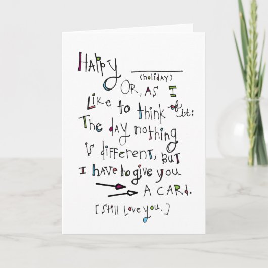 Gelukkig (om het even welke vakantie) feestdagen kaart (Voorkant)