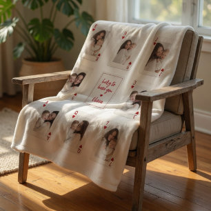 Gelukkig om jou te hebben Persoonlijke foto speelk Fleece Deken