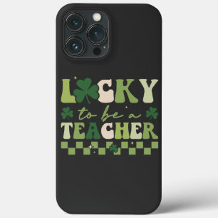 Gelukkig om leraar Groovy Retro St Patrick's Day t Case-Mate iPhone Case